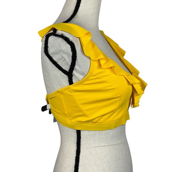 Bleu Rod Beattie SZ 40D Rufflicious Tuscan Sun Bikini Top Swim Underwire Yellow - Picture 2 of 8